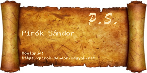 Pirók Sándor névjegykártya