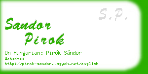 sandor pirok business card